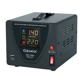 Стабилизаторы напряжения Стабилизатор напряжения Gemix SDR-1000 Чорний