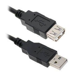  Кабель USB 2.0 удлинитель AF/AM (0,8m) черный с ферритовым фильтром Чорний
