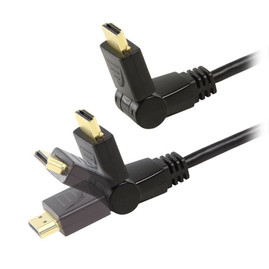 Архив Кабель HDMI с поворотными разъемами, HDMI вилка - HDMI вилка, v1.3, длина 1,8м (GC 1434) Чорний