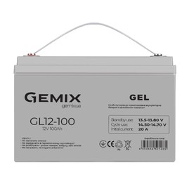 Аккумуляторные батареи Аккумуляторная батарея Gemix GL12-100 Серый
