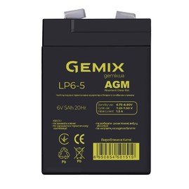 Аккумуляторные батареи Аккумуляторная батарея Gemix LP6-5 Чорний