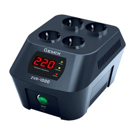 Стабилизаторы напряжения Стабилизатор напряжения Gemix ZVK-1000 Чорний