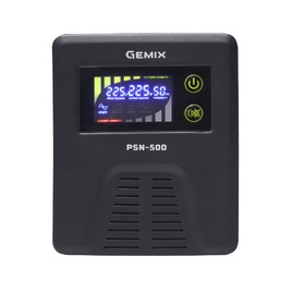 Источники беспер. питания ИБП Gemix PSN-500 LCD, 500ВА/300 Вт, 1хEURO Schuko Чорний